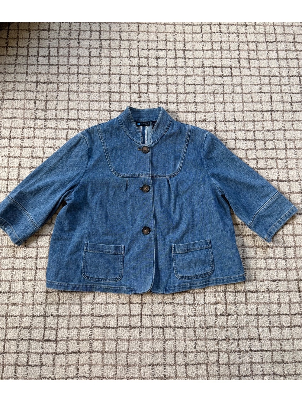 Vintage Womens Light Denim Jacket Grandma Cottagecore Milk maid Granny Large